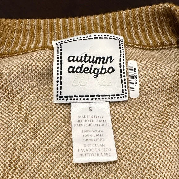 Autumn Adeigbo Tan and Cream Cardigan - Picture 2 of 6